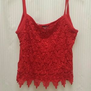 Gorgeous red rose lace top